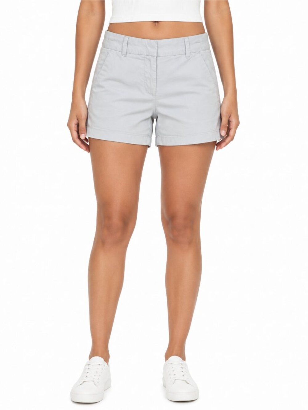 Tommy Hilfiger Stretch Cotton Chino Shorts Light Gray | 2